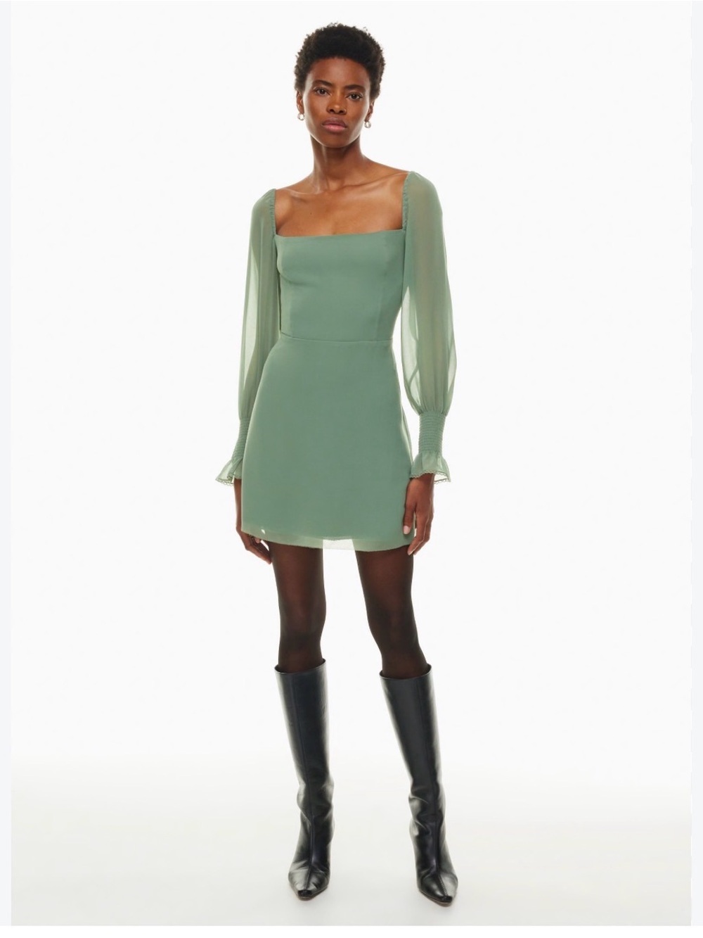 Aritzia Wilfred Emmylou Dress SZ 00 Gallery Green